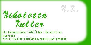 nikoletta kuller business card